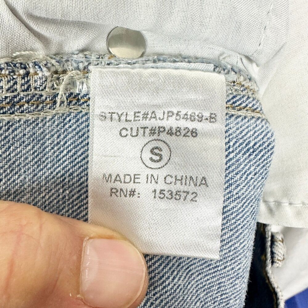 Bohme Kadie High Rise Baggy Jeans Light Wash Size Small NWT Button Cuff Rigid - Picture 8 of 11